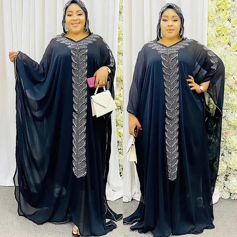 

Plus size Afrika elegan untuk wanita mode Muslim Boubou abaya Hijab jubah Dashiki Ankara gaun malam Kaftan gaun Maxi dress