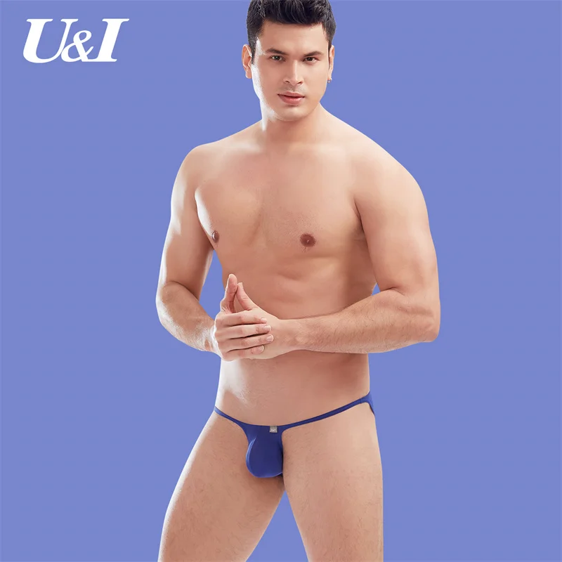 U & I-Calzoncillos sexys para hombre, cápsula ultrafina transparente con personalidad, cintura baja nailon de hielo, regalo para amantes