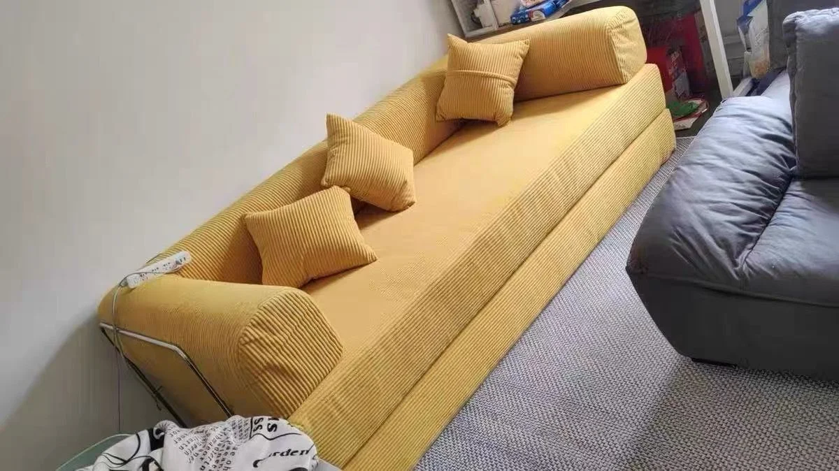 2026 Nieuw Ontwerp Hoekmodel Vacuüm Gecomprimeerde Stoffen Sofa Compressie Bed Set Huis Appartement Hotel Woonkamer Slaapbank