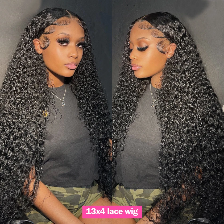 hd water wave wigs 13x4 13x6 lace frontal 30 40 inches 100% brazilian curly deep wave lace front human wigs on sale for women