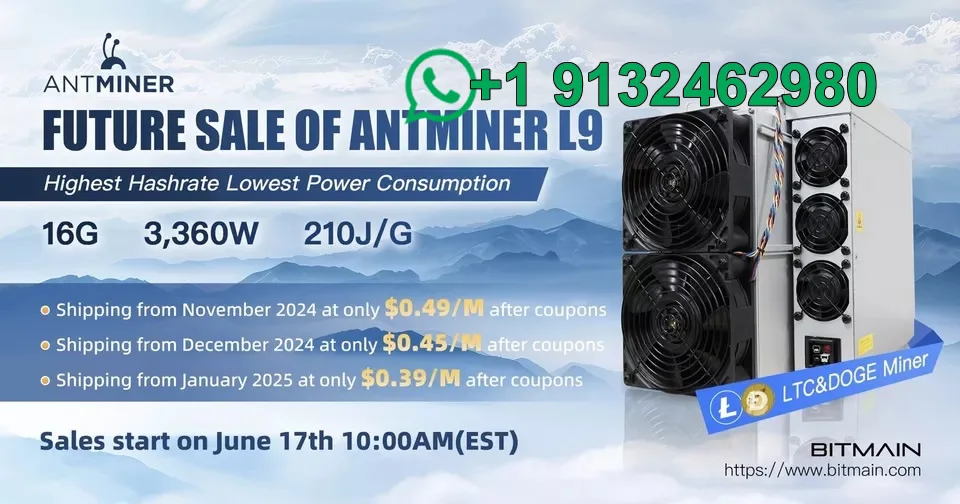 SM New Antminer L9 16GH/S 3360W Doge Litecoin LTC Coin Asic Miner