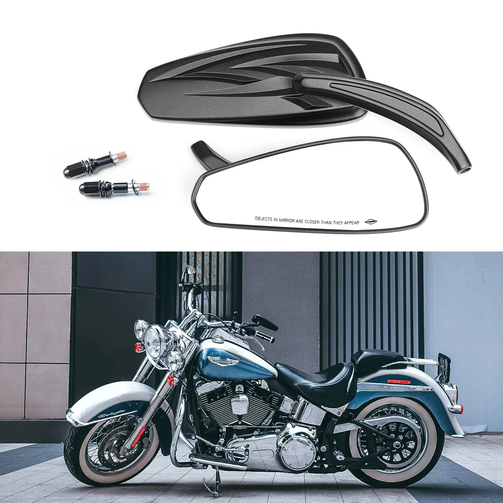 Motorcycle 8mm Handlebar Mirror Black/Sliver Side Mirror RearView Mirror For Harley Davidson/Sportster /Street Glide Rider