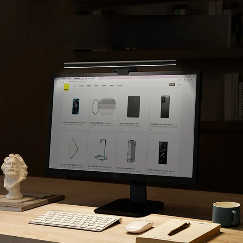 Baseus LED-Schreibtischlampe, Bildschirmlicht, PC, Computer, Laptop, hängende LED-Balkenleuchte, Tischlampe, LCD-Monitorlampe, Studie, Lesen, USB-Licht
