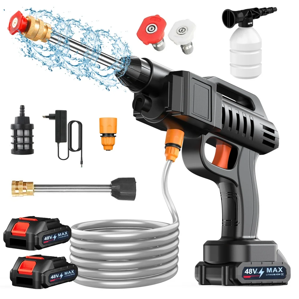 Nettoyeur de voiture sans fil 1500W, pistolet de lavage haute pression portable, auto-amorçant, compatible avec batterie Makita 18V, pour voiture et jardin