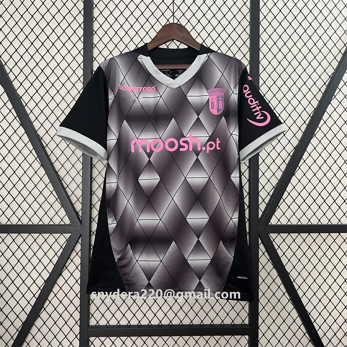 

2024/25 Мужская черная быстросохнущая одежда Braga Away, тренировочная футбольная рубашка S-3XL
