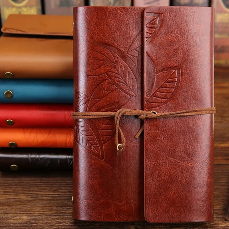 Notatnik pamiętnik notatnik PU skóra spiralna literatura notatnik papier wymienne planiści dzienników szkolne artykuły papiernicze prezent — zdjęcie produktu 7