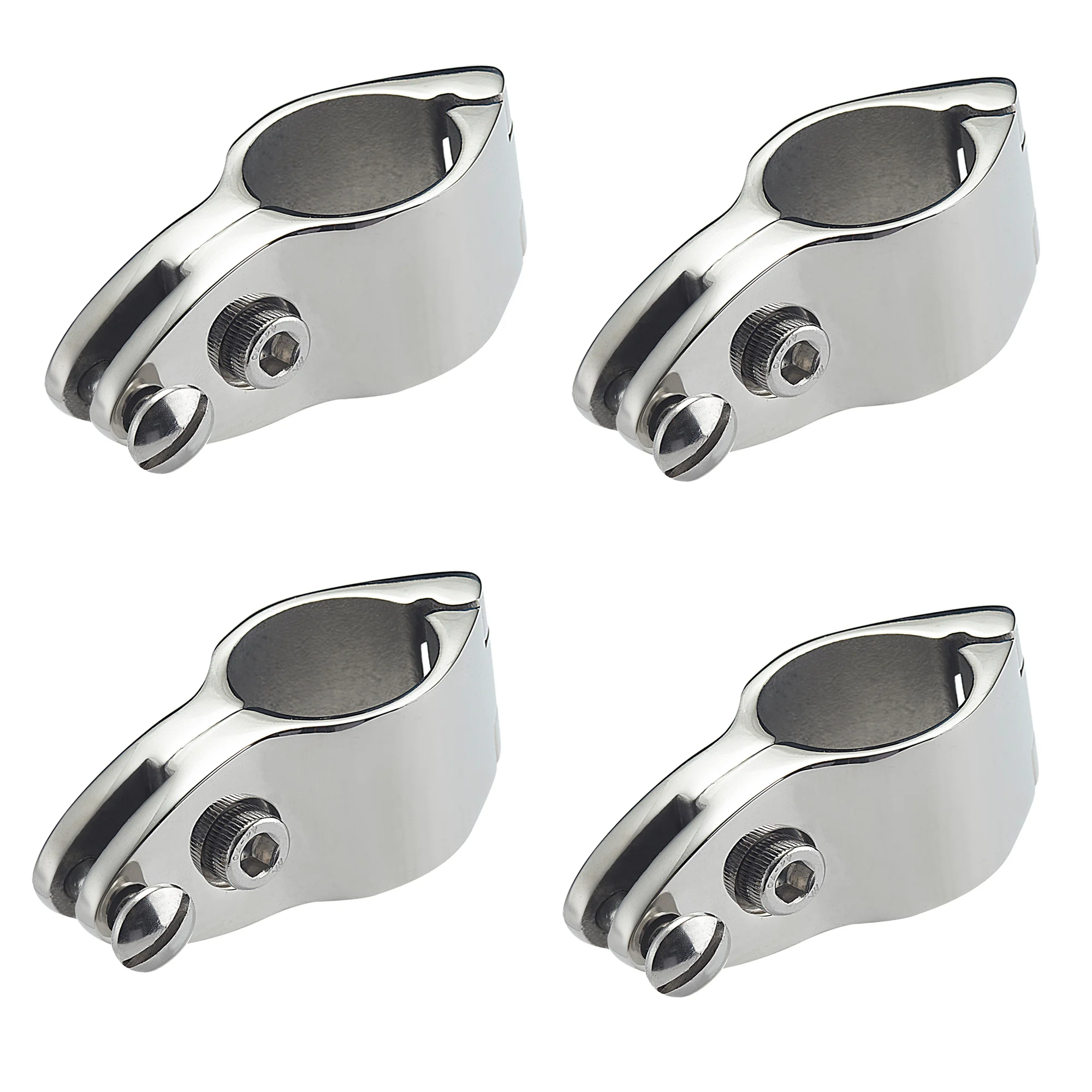 

Bimini Top Jaw Slides, Hinged Jaw Slides for 7/8 Inch(22mm) OD Round Tubing, 316 Stainless Steel Hardware (4 Packs)