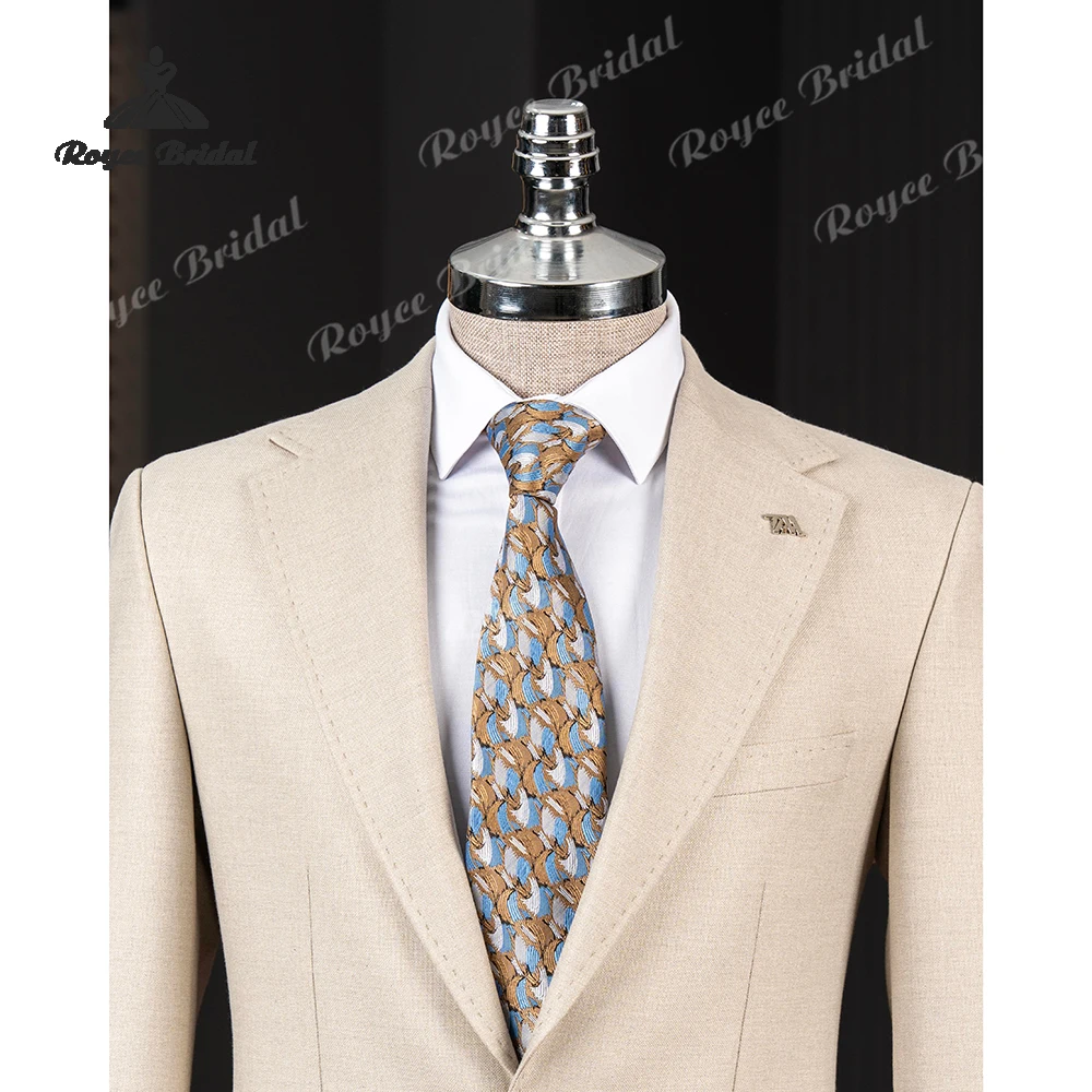 Khaki Two Piece Single Breasted Men's Wedding Suit 2026 Notch Lapel Business Evening Suit Customized trajes para hombre