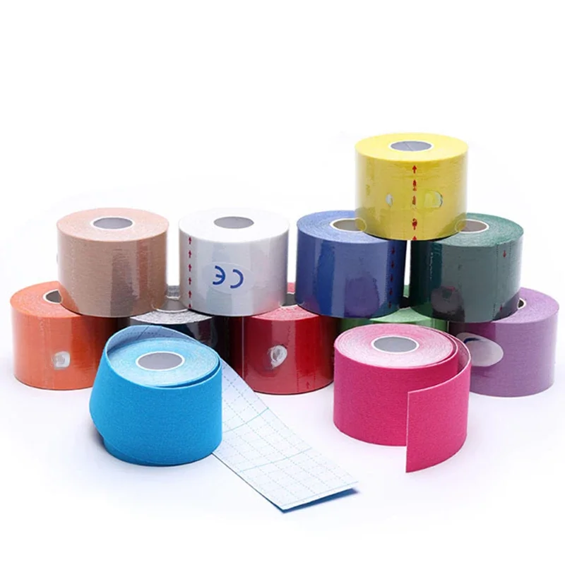 Bande de kinésiologie 2 tailles pansement musculaire sport coton élastique résistant aux chocs genou soulagement de la douleur musculaire bande