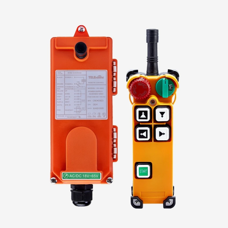 Telecontrol F21-4D industrial radio remote control 65-440V AC/DC universal wireless control for crane 1transmitter 1receiver