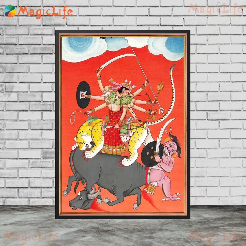 Goddess Durga Kamadeva Indian Religion Poster Wall Pictures For Living Room Wall Art Canvas Painting Home Decor Unframed