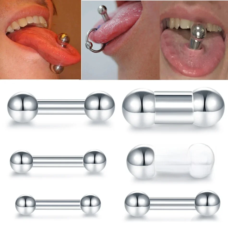 1PC Piercing języka ze stali nierdzewnej Kobiety Mężczyźni Duży rozmiar Pierścionek na nos Kolczyk na chrząstkę przegrody Biżuteria do ciała 12G-00G — zdjęcie 2