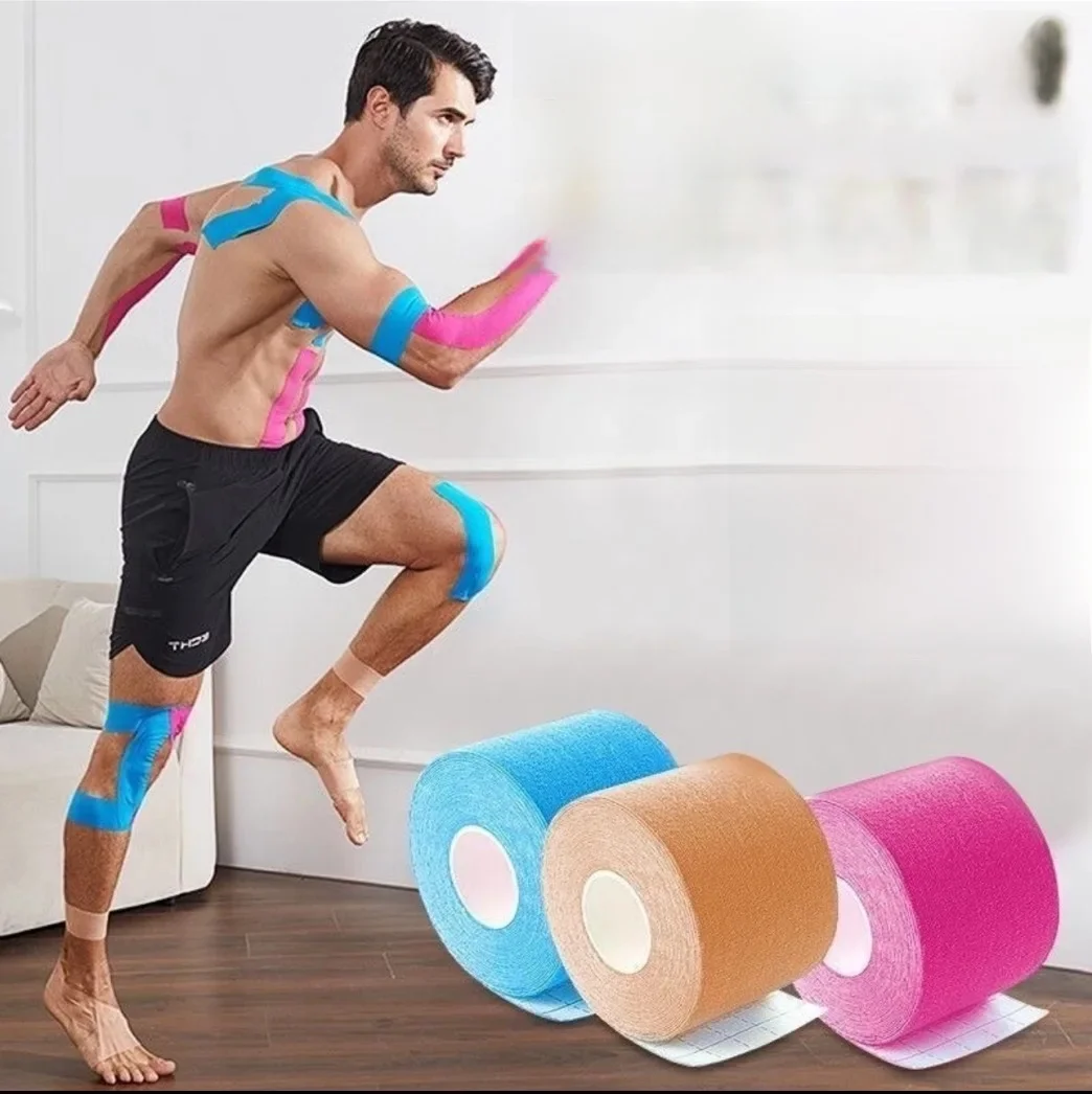 Bandes Kinesio Bandage élastique genouillères bandes coussinets de soutien de kinésiologie verrouillage sport auto-adhésif Venda Kinesiotape pansement