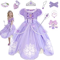 Princess Sofia Dress Costume For Girls Princess Dress Party Vestidos Luxury Party Gown Carnival Anime Movie Role Play Outfit