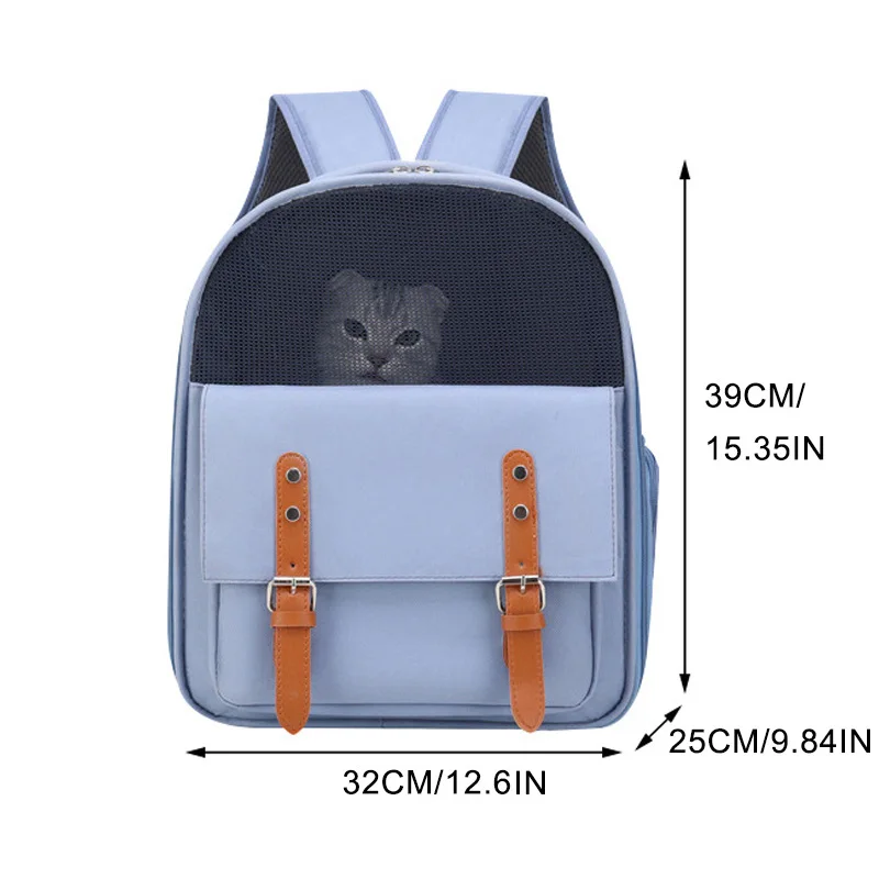 Zaino portatile per gatti di grande capacità borsa da viaggio per animali domestici traspirante borsa per gatti pieghevole resistente all\'usura per