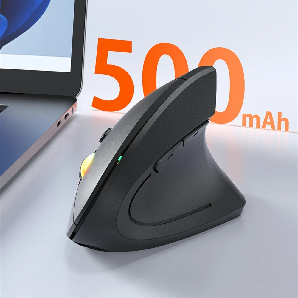 

Беспроводная вертикальная мышь 2.4G USB, 6 кнопок, эргономичный дизайн, 1600 DPI, 500 мАч, длительное время работы, HF5, защита запястья, для офиса и игр, легкая