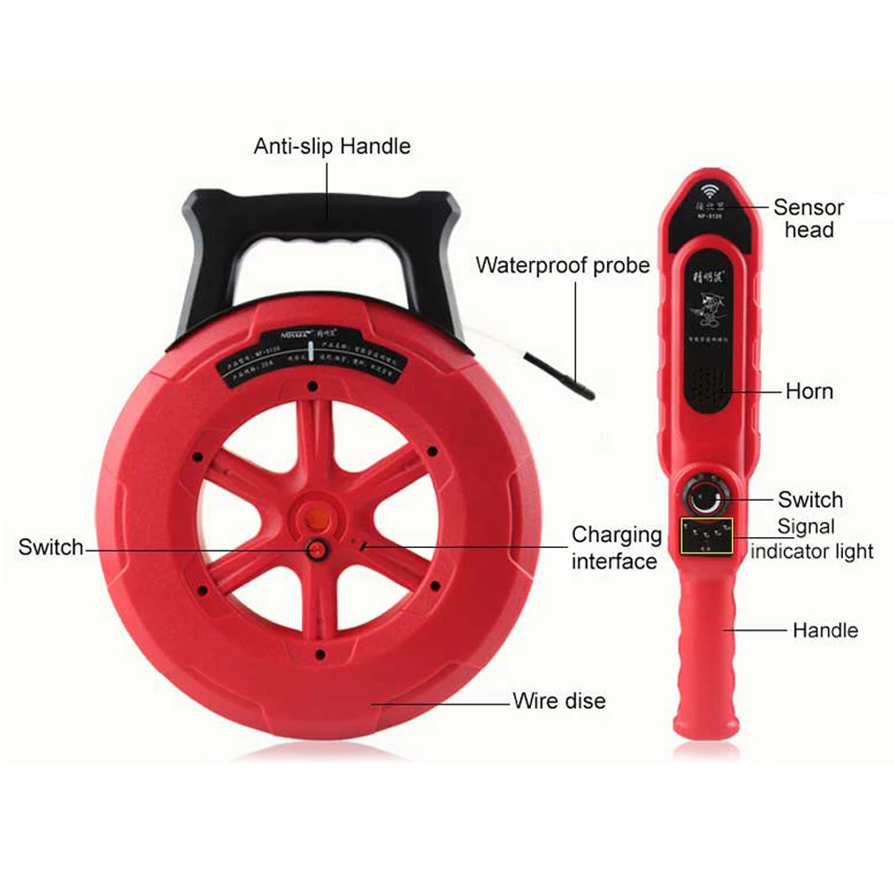 Imagem -02 - Noyafa Nf5120 Detector de Bloqueio de Tubulação para Ferro Pvc Cimento Tubos de Aço Diagnóstico-ferramenta Scanner Entupimento Encanadores Instrumento