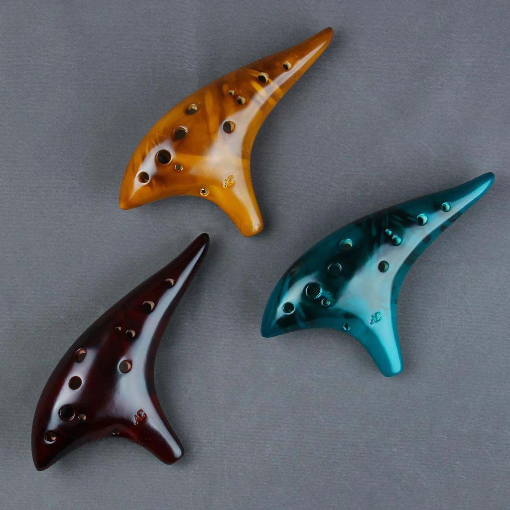 Ocarina 12 buracos de cerâmica alto c tom clássico flauta instrumento musical amante música instrumento iniciante