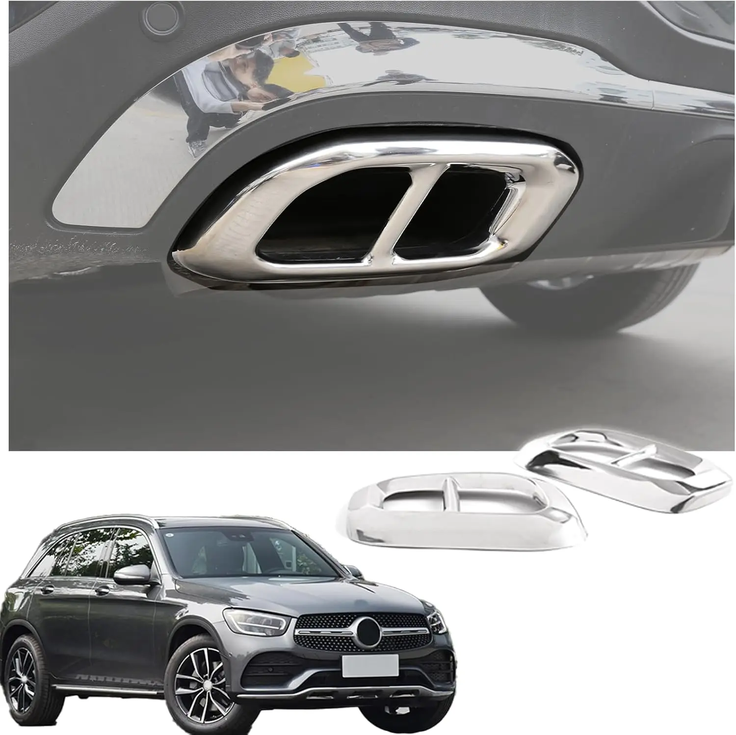 

2 шт. глушитель выхлопной трубы, задняя крышка, накладка, внешние аксессуары автомобиля для Mercedes Benz GLE350 GLE450 GLC GLS W167 X253 X167 2020