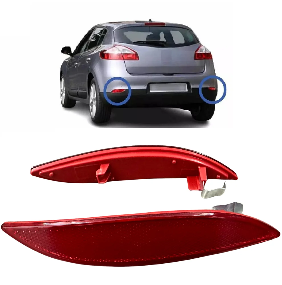 

Fit For Renault Megane MK3 Fluence 2008-2013 Pair Rear Bumper Reflector Light Lens Red Left and Right 265650004R-265600004R