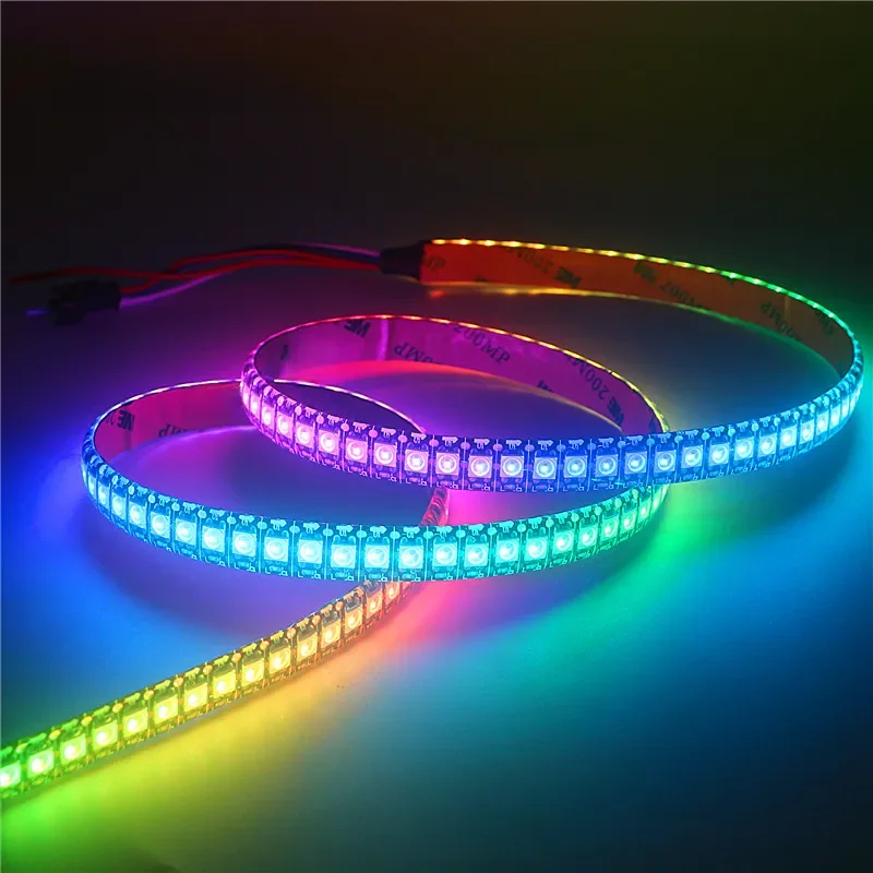 WS2812B DC5V LED-lichtstrip RGB 50CM 1M 2M 3M 4M 5M 30/60/144 Pixels Smart Adresseerbaar Zwart Wit PCB WS2812 IC Volledige kleur - afbeelding 2