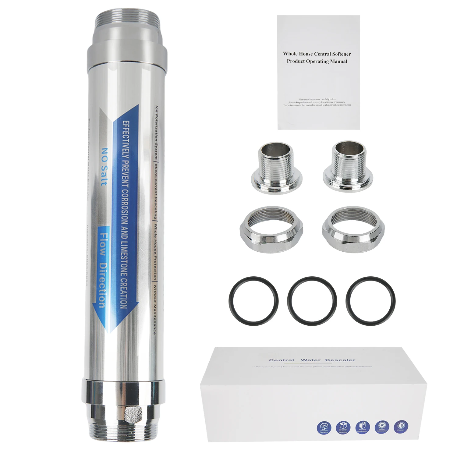 4T/H Whole House Scale Inhibition Inline Water Softener System Entkalker Wasserfilter Purifier Home Lps Scale Reduction System