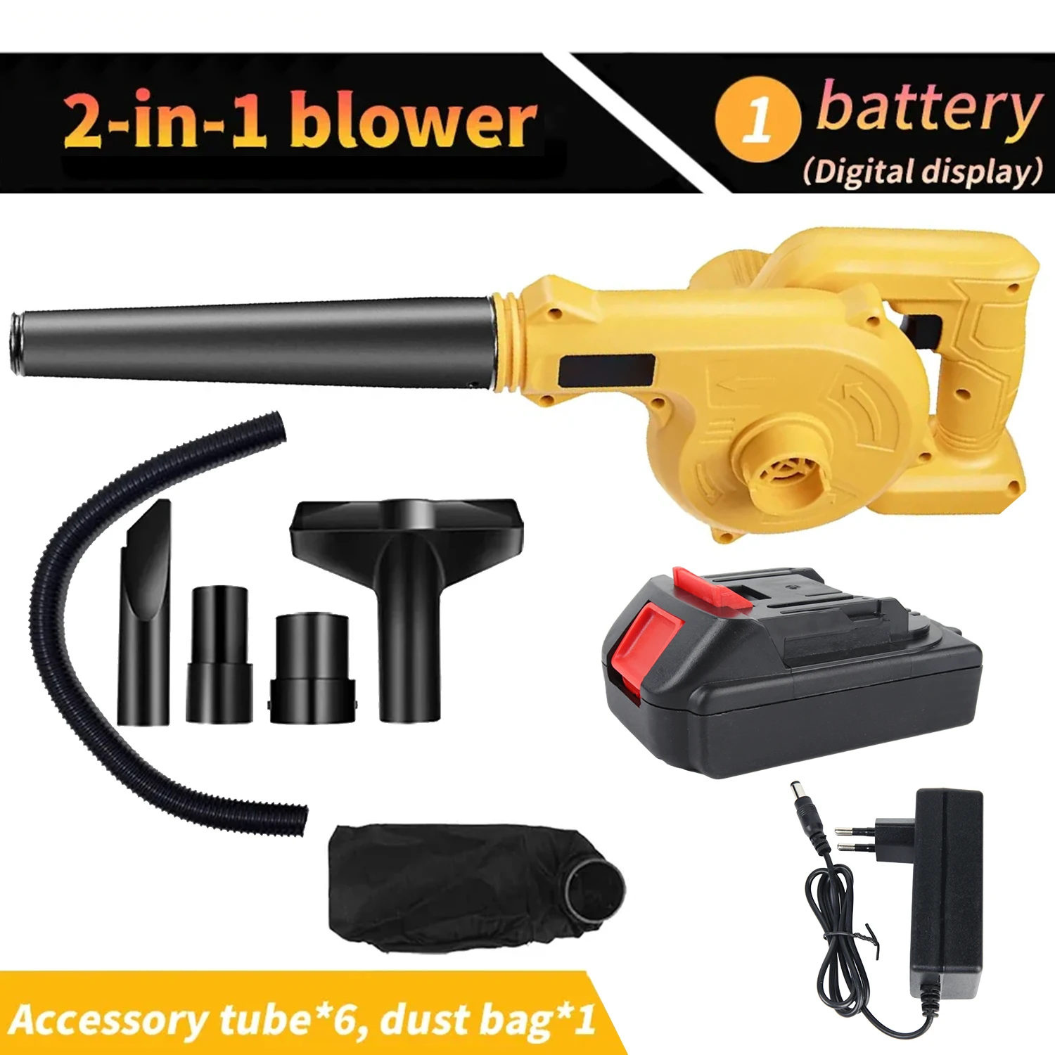 2.5 lb Mini Cordless Leaf blower,2-in-1 Battery Leaf Blower and Vacuum for Workshop, Garage, Porch and Patio