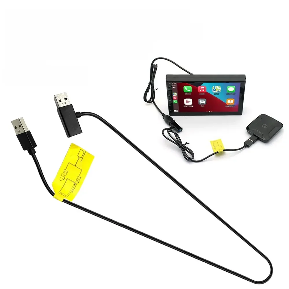 Câble d'alimentation automatique sans fil Dominart CarPlay, 12V, ligne à deux points, empêche Dominart, Android, adaptateur de voiture haute vitesse, port USB, 2 pièces, 1 pièce