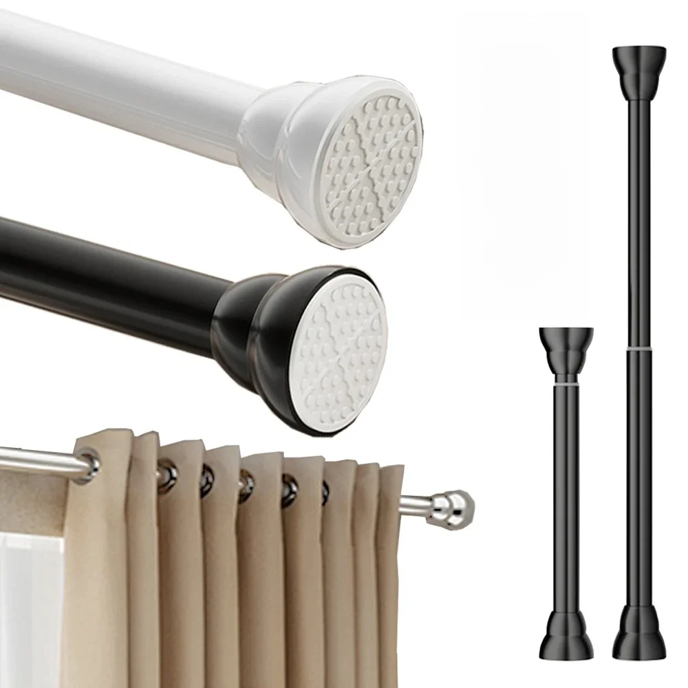 Support de séchage réglable en acier inoxydable, 70-280 cm, sans perçage, tringle à rideau télescopique pour balcon et salle de bains