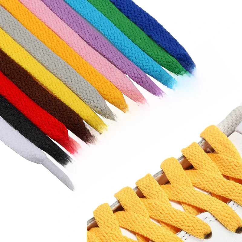 Lacets de Chaussures Plats et Épais, Tissage Artisanal, Noir Cassé, Blanc, Accessoires de 25 Couleurs, 1 Paire/AF1