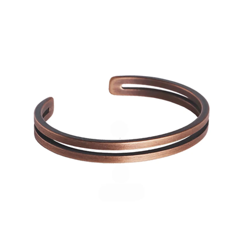 4pxPure Copper Handcrafted Metal Bracelet Rustic Punk Unisex Cuff Bangle Carved Handmade Jewelry Men Women Gift