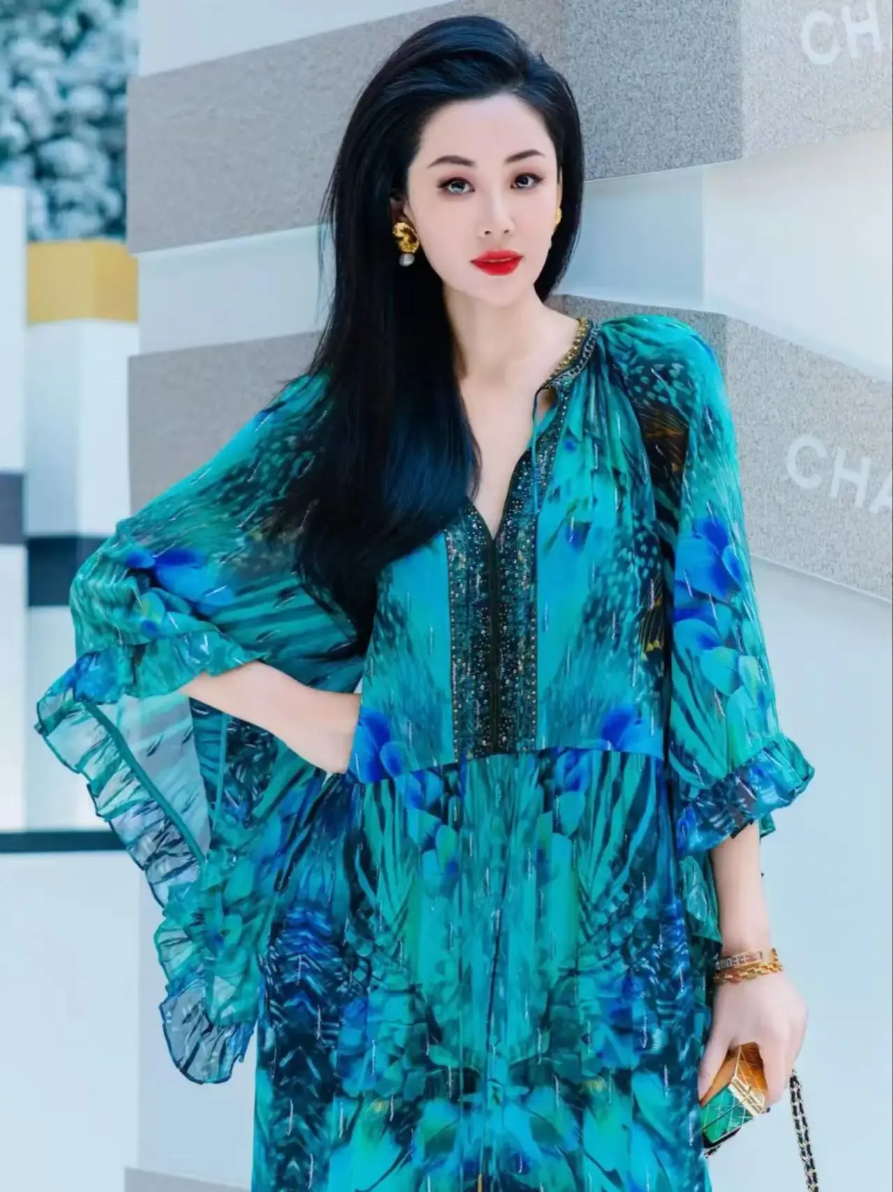 エレガントで豪華なボヘミアン風サマーロング100％シルクドレス