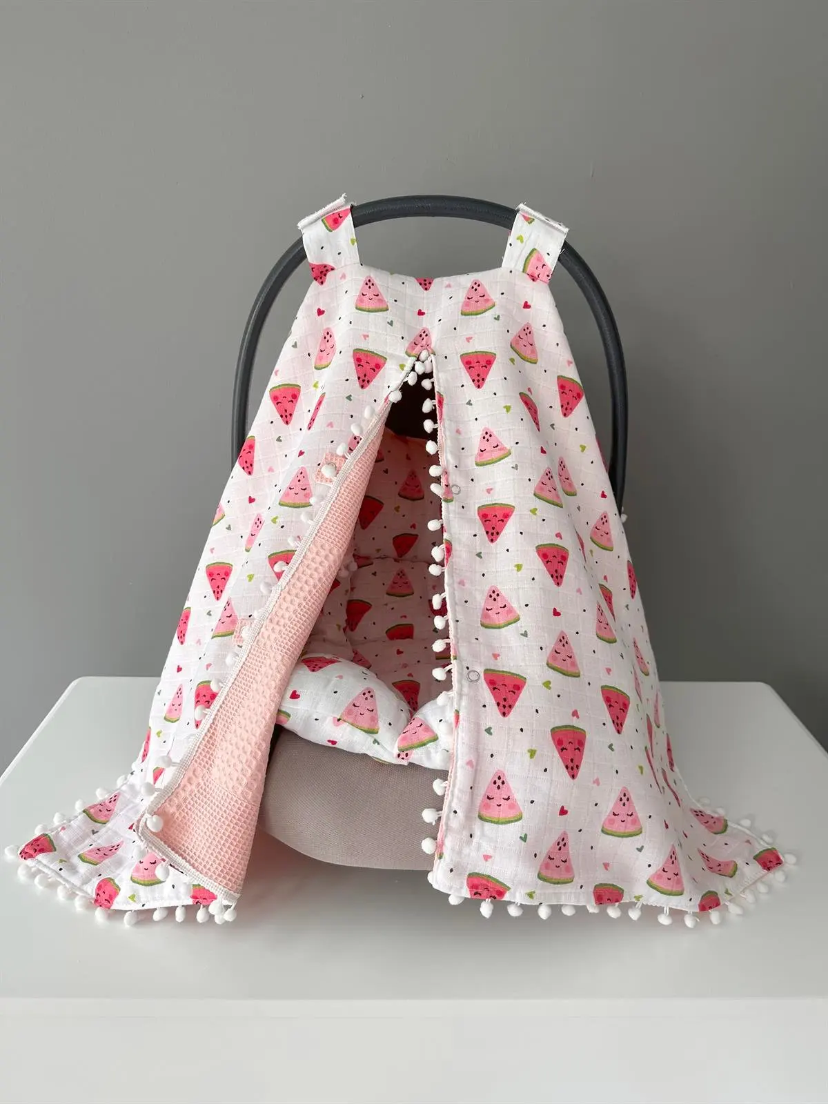 

Handmade 100% Cotton Muslin Fabric Patterned Stroller Cover and Cushion