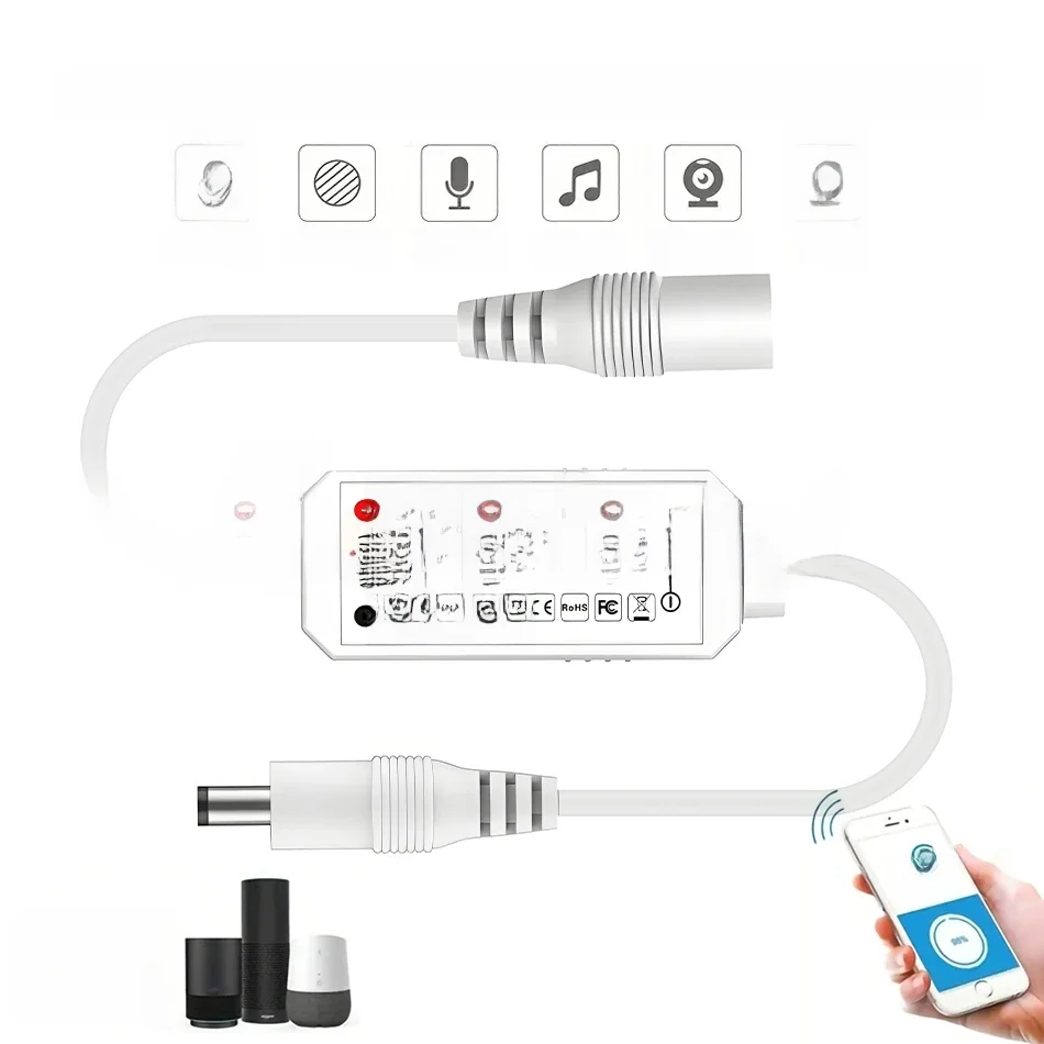 12V 24V WiFi LED Strip Light Controller Magic Home APP dla pojedynczych kolorowych taśm świetlnych Ściemniacz Kompatybilny z Alexa Google Voice Control — zdjęcie 2