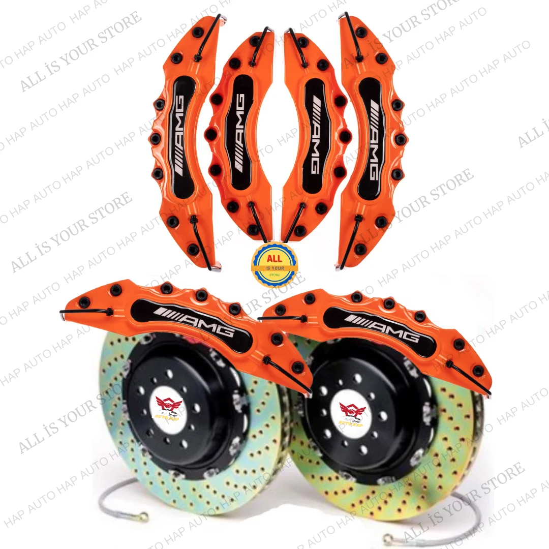 For M-BENZ AMG ORANGE Brake Caliper Cover 4Pcs 16 to 21 inches Auto Replacement parts Accessories and Brake System best quality