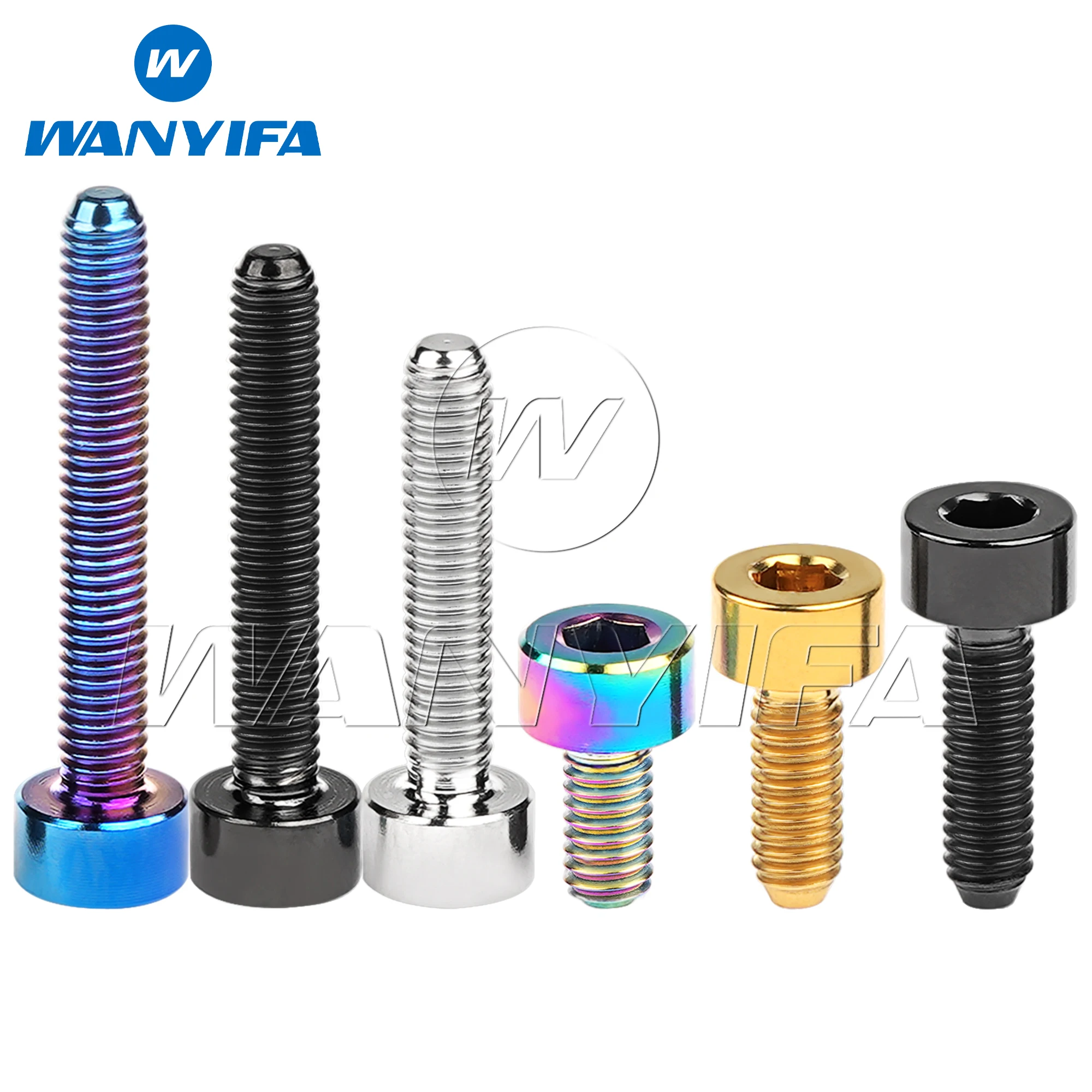 Wanyifa 6pcs Titanium Bolt M3x6 8 10 12 15 18 20mm Cap Socket Hex Head Screws for Model Aircraft Ti Fastener