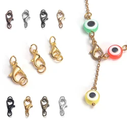 10-50Pcs Lobster Clasp Hooks 10/12/14mm Snap Hook Connector End Clasps Connectors For Jewelry Making DIY Bracelet Accessories