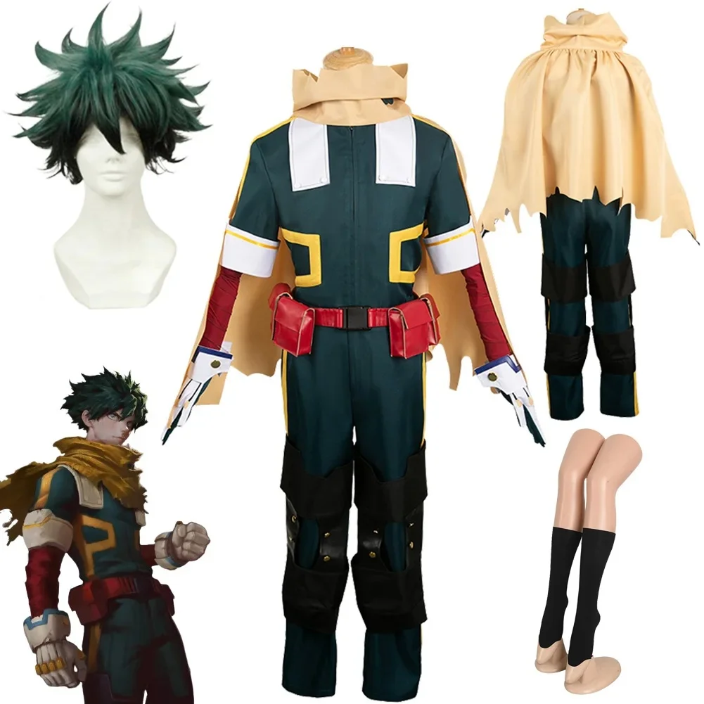 Midoriya Izuku Cosplay Fantasy Flight Kleding Anime Held Van De Academische Wereld Kostuum Vermommen Volwassen Mannen Rolspel Fantasia Outfits Man - afbeelding 2