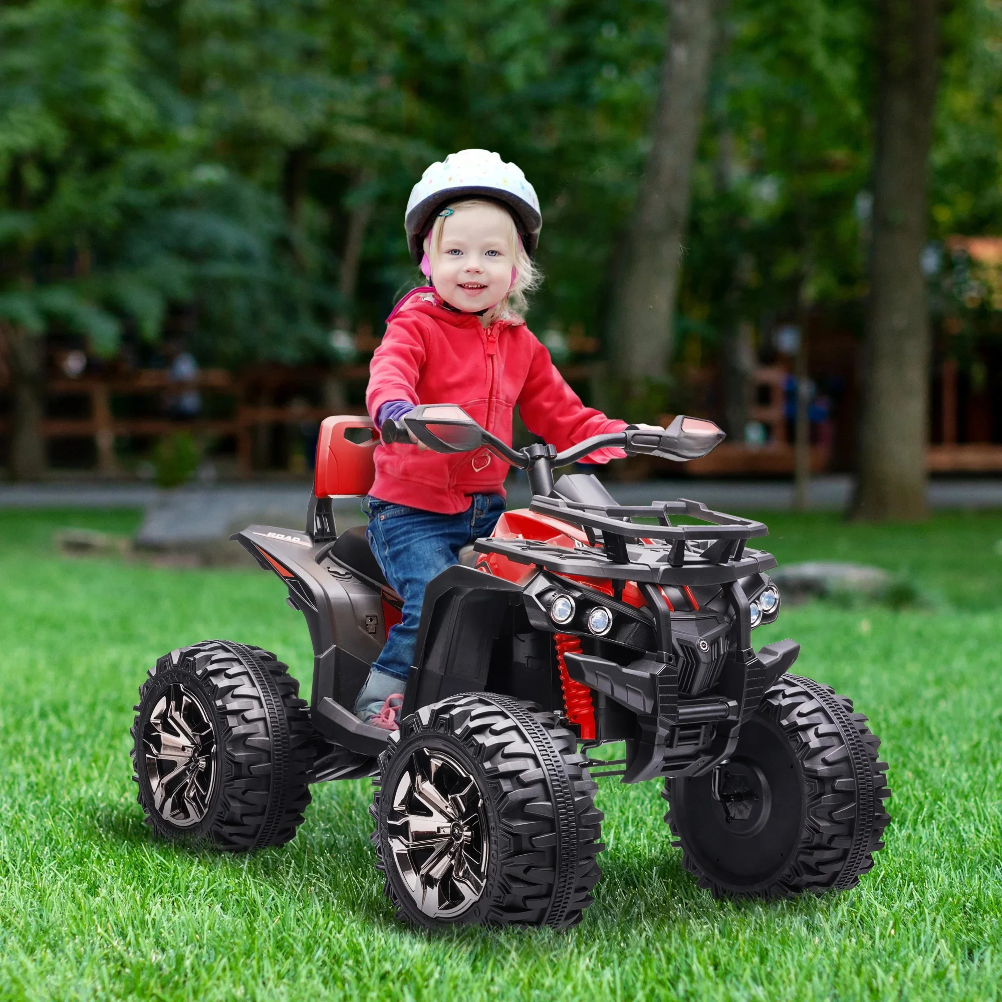 AliExpress HOMCOM 12V Quad Bike ATV with LED Lights, Music, for Kids