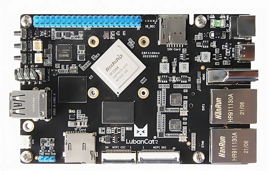 

Wildfire Luban Cat 2-карточный компьютер RK3568 Макетная плата Linux Учебная плата Benchmarking Raspberry Pi