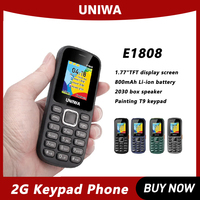 UNIWA E1808 2G Keypad Phone Cellphone 1.77 Inch Push Button 800mAh Telephone for Senior Elder Wireless radio GSM mobile phone