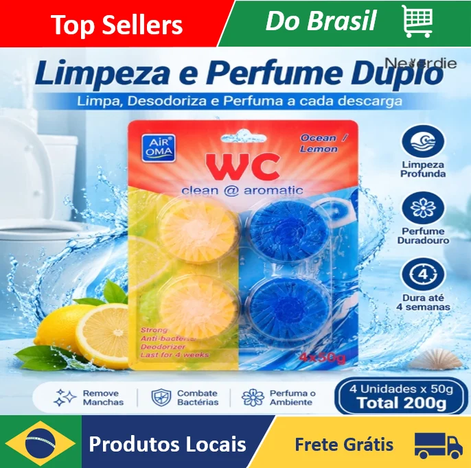 4 Pastilhas Com Cheiro Para Caixa Acoplada Vaso Sanitário Limpeza Banheiro - Neverdie Store