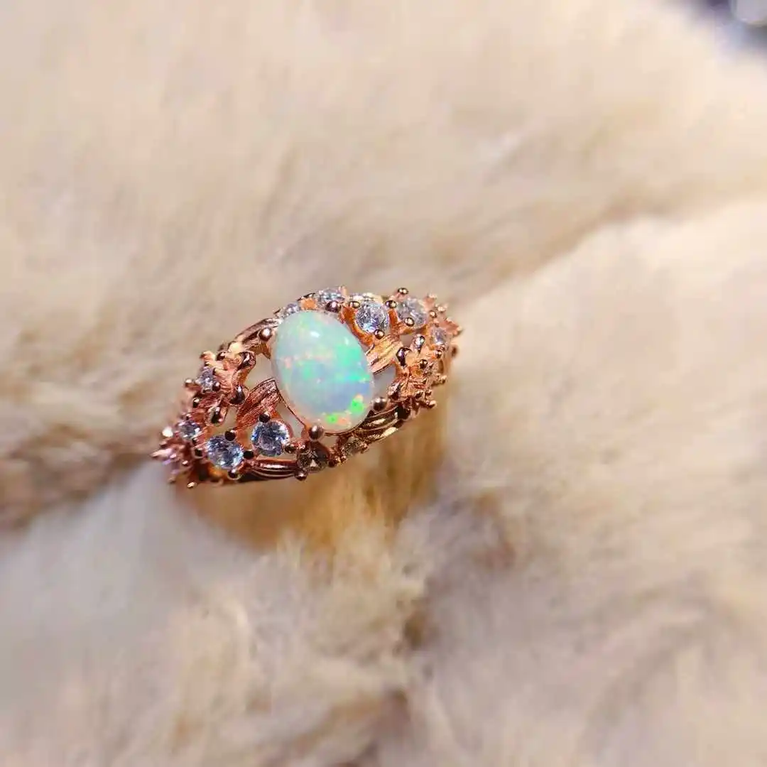 

KJJEAXCMY Женское роскошное кольцо с натуральным опалом, новое, из чистого серебра 925 пробы, подарок для девушки