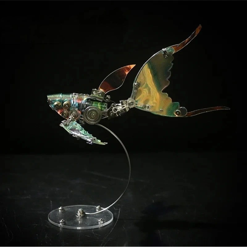 

3D-пазлы «сделай сам», Бабочка, крыло, летающая рыба, механический металлический комплект для сборки, снаряжение, морская жизнь, стимпанк, ручная работа, искусственный подарок