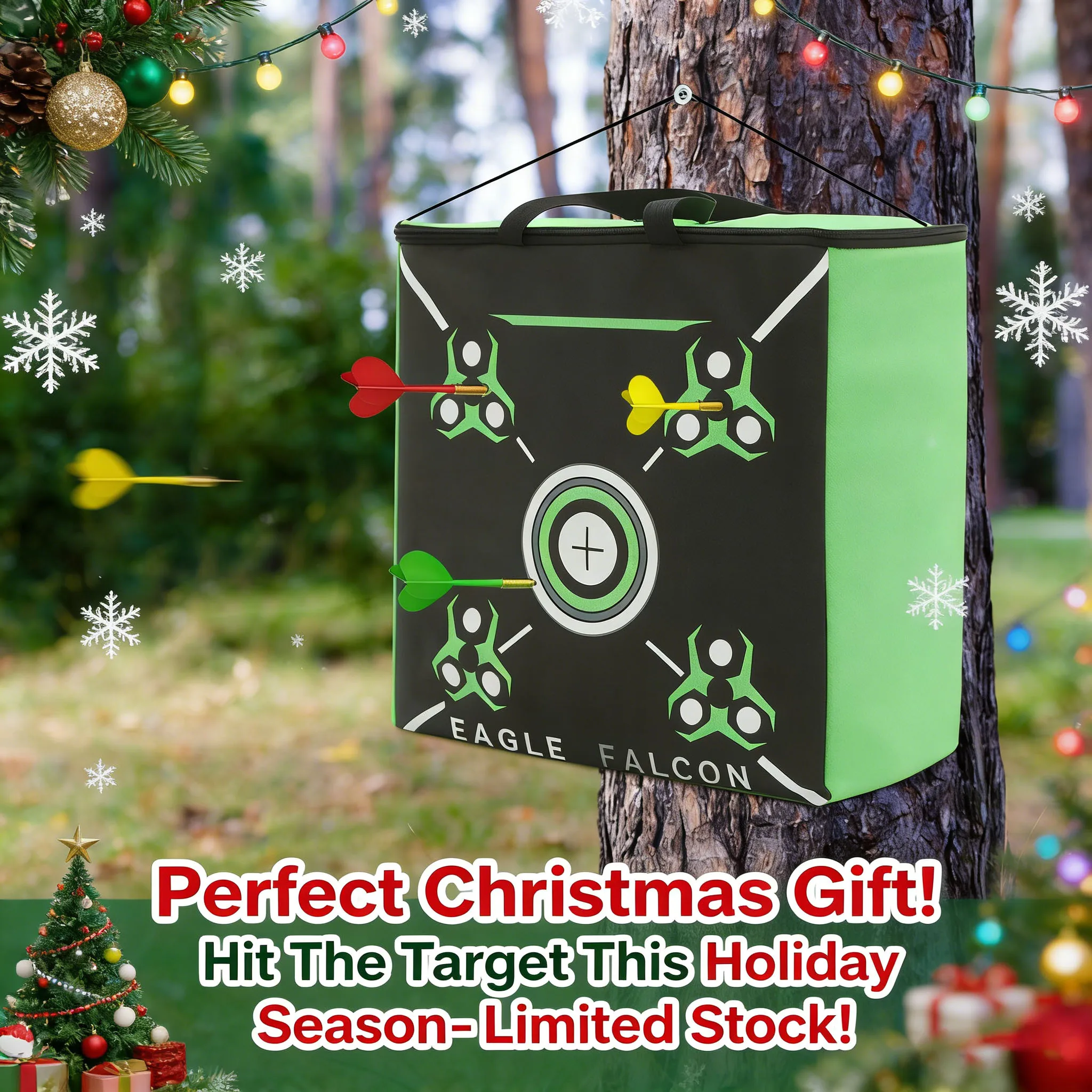 

Archery Target W/ Fillers, Archery Target, Green Black 40 Fiber Archery Target 15.75x15.75in, Portable Reusable Practice Target