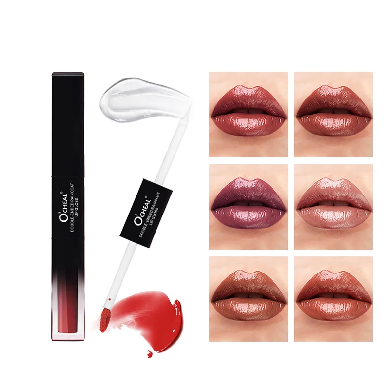 Ocheal Dubbele Kop Matte Vloeibare Lippenstift Waterdichte Langdurige Make-Up Lippenbalsem Verminderen Fijne Lijntjes Lipgloss Cosmetica