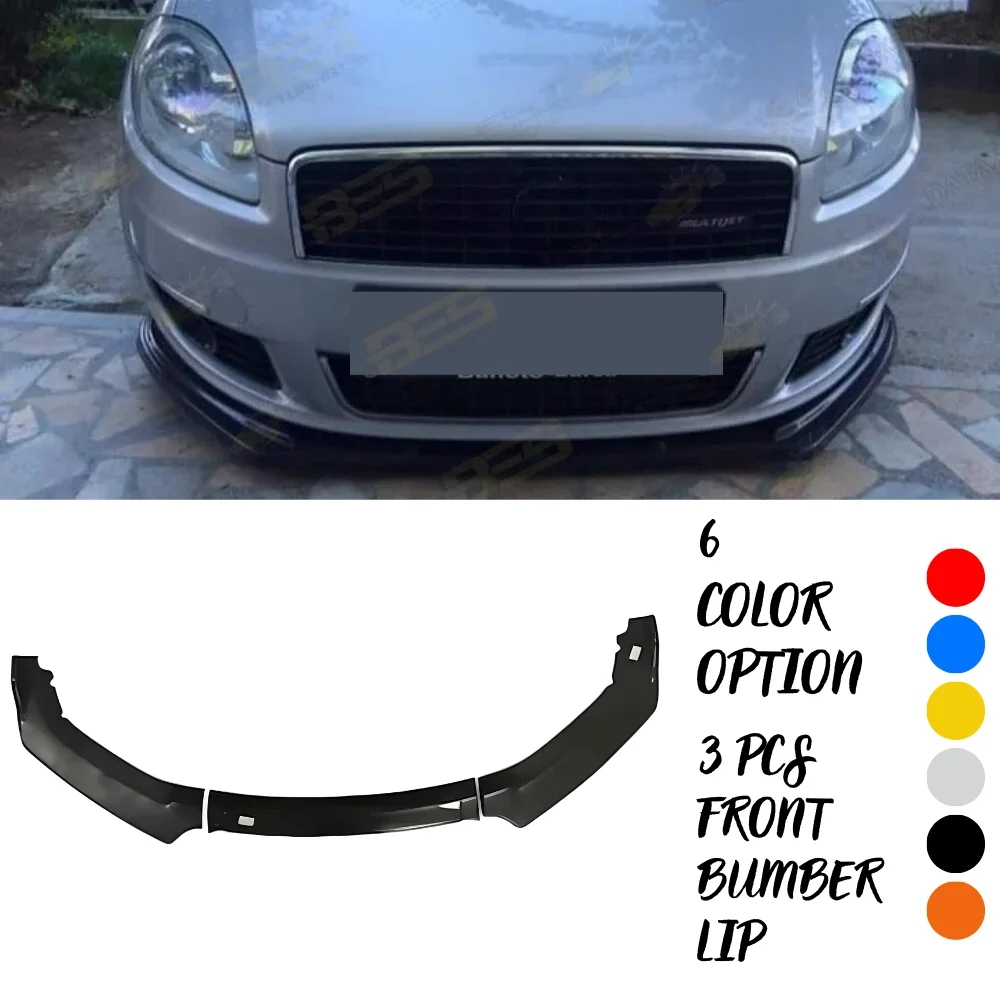 3 Pcs Front Bumper Lip For Fiat Linea 2009-2015 Body Kit Car Accessories Spoiler Splitter Diffuser Sport Bumper Exterior Parts