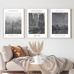 Sarah J Maas Wall Art Print ACOTAR Poster Crescent City Landscape Canvas Painting Throne of Glass Wall Pictures Home Room Decor