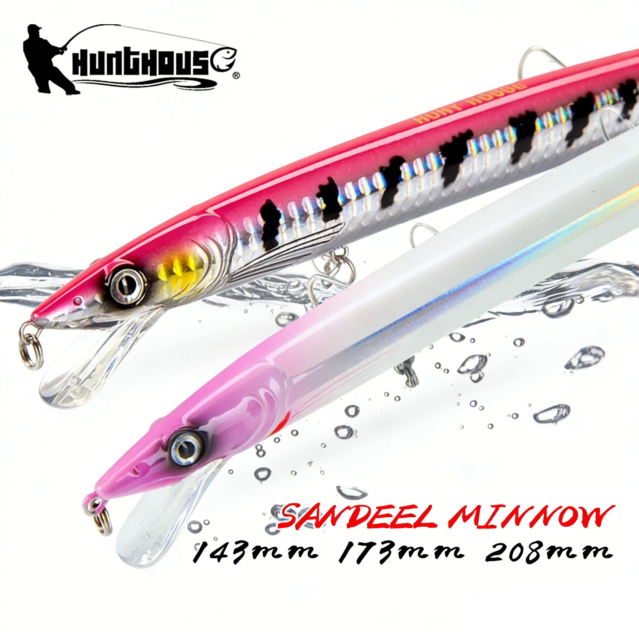 

Hunthouse 2PCS Minnow Fishing Lure 143mm/14g 173mm/23g 208mm/33g Floating Bait Long Casting Seawater For Trout Seabass Tackle