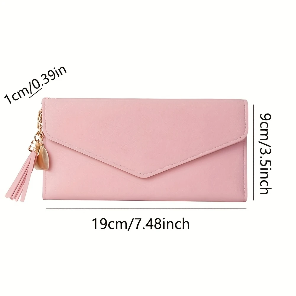 ersonalized Name Women's Wallet - Tri-Fold Handbag with Tassel Charm & Snap Closure, Custom Initials/Name Suitable for Birthdays view 2